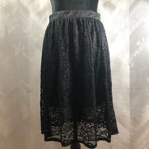 SOLD IN STORE-Women’s Med Charlotte Russe Black Lace Skirt